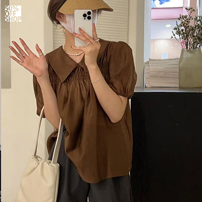 法式皺褶氣質襯衫_1