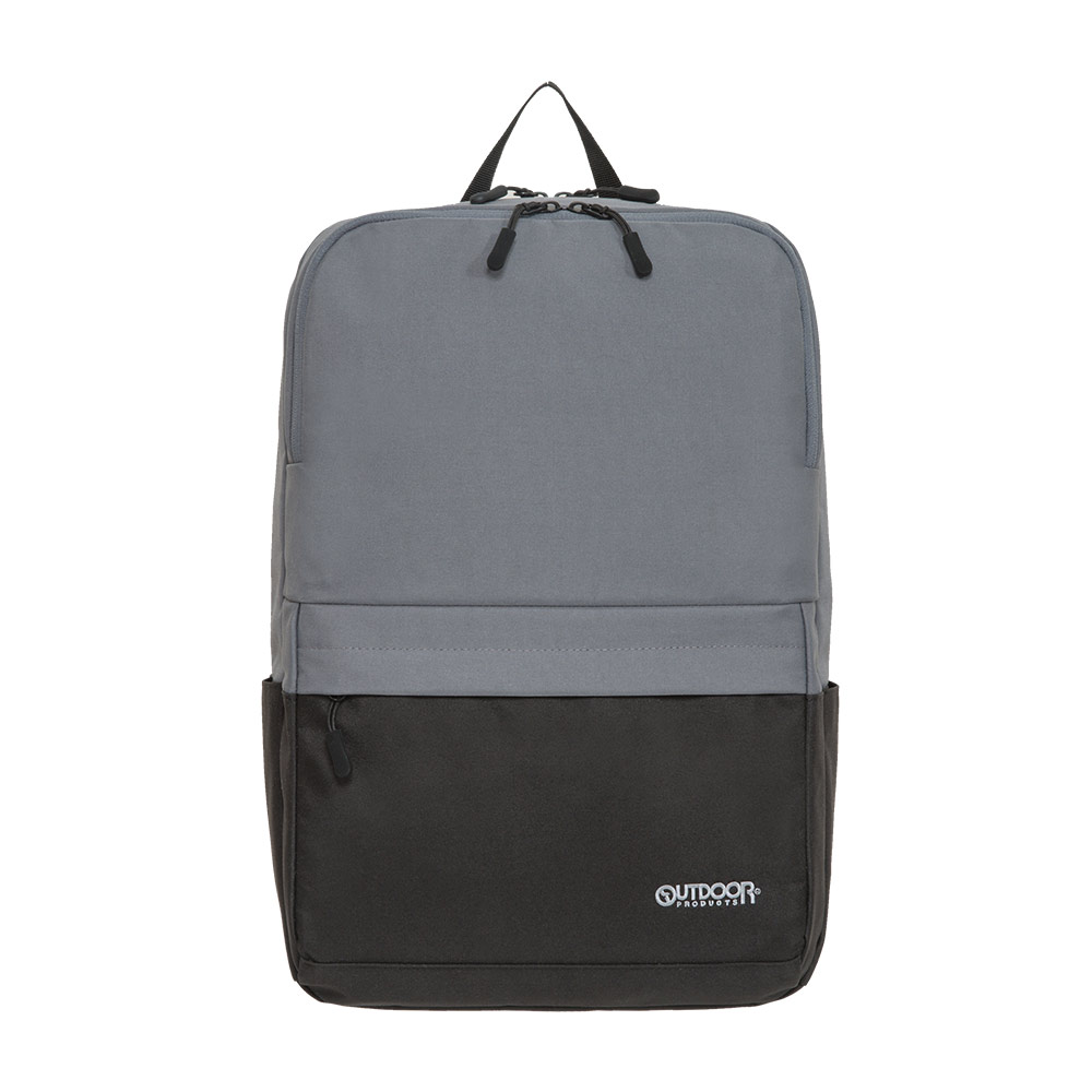 【OUTDOOR】極簡風尚-14吋電腦後背包-黑/灰色 OD225011BG
