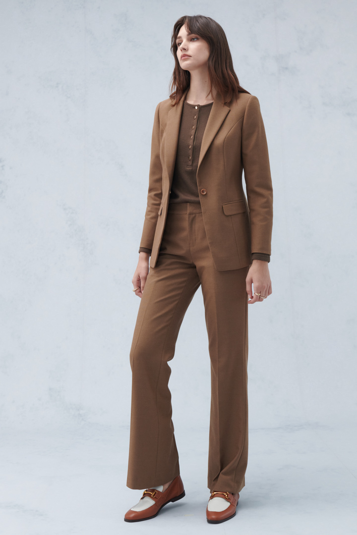 SST&C Khaki Square Collar Suit Jacket | 7162209004  (Outlet)_3