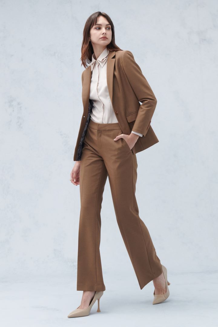 SST&C Khaki Square Collar Suit Jacket | 7162209004  (Outlet)_4