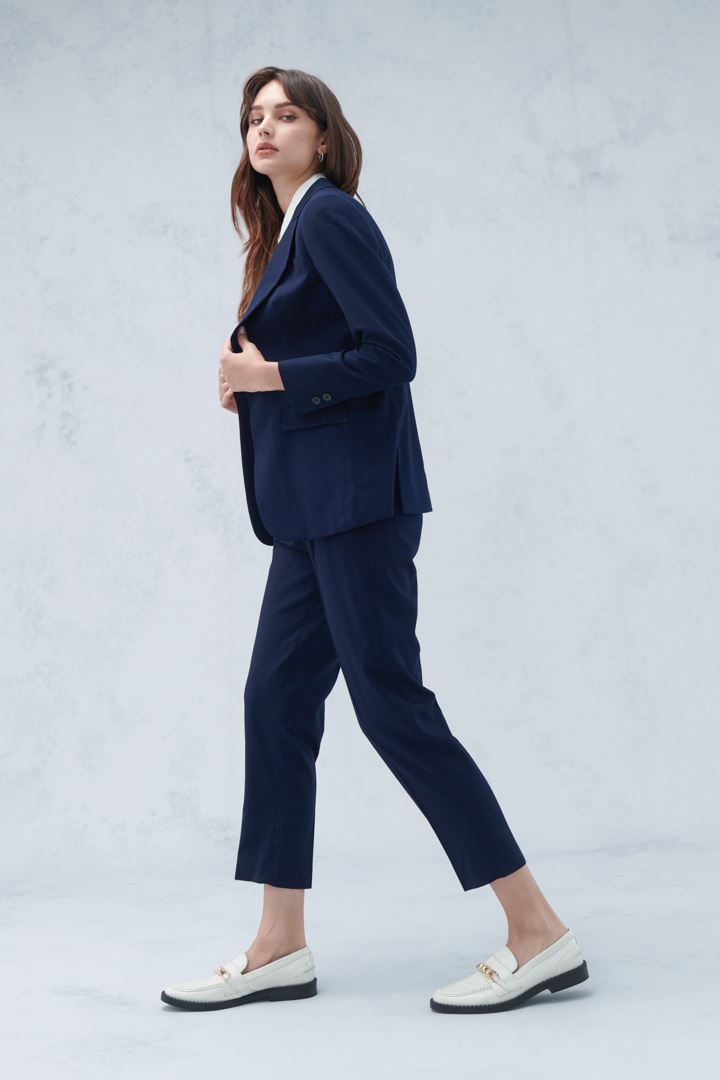 SST&C Dark Blue Tapered Suit Trousers | 7262209003  (Outlet)_3