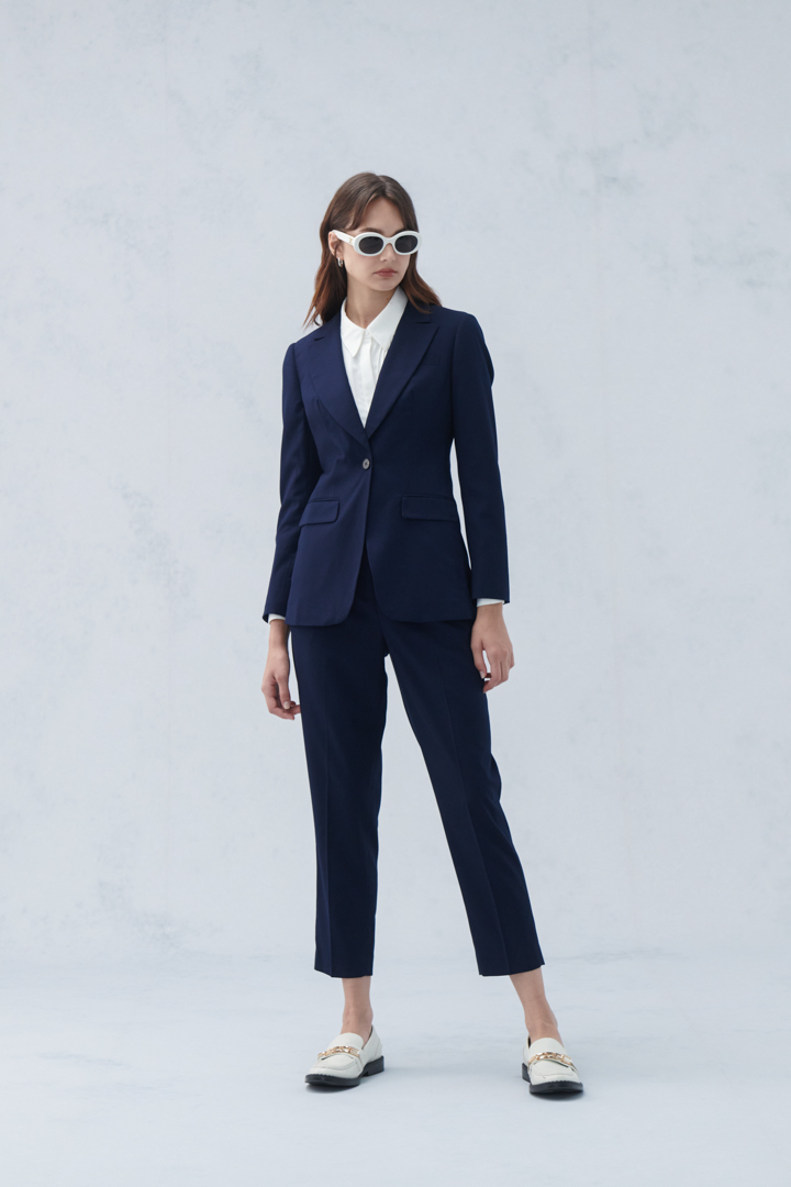 SST&C Dark Blue Tapered Suit Trousers | 7262209003  (Outlet)_4