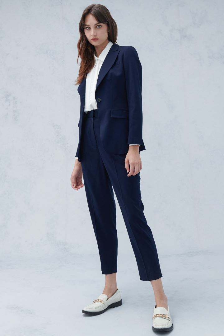SST&C Dark Blue Tapered Suit Trousers | 7262209003  (Outlet)_5