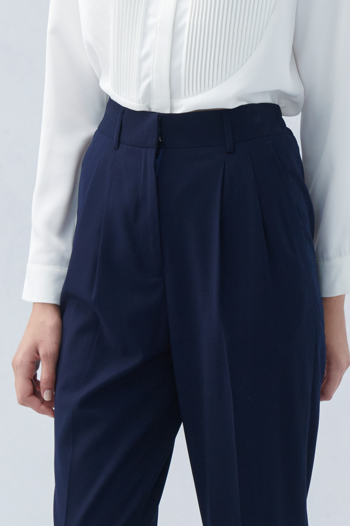 SST&C Dark Blue Tapered Suit Trousers | 7262209003  (Outlet)_7