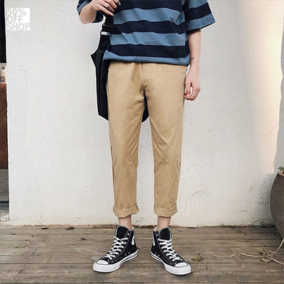 韓版寬版素色工裝褲 買3色交換穿也沒人發現你沒洗簡約休閒工裝長褲_1