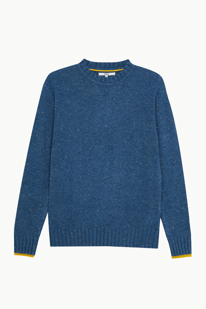 SST&C #Online Exclusive  Ocean Blue Dotted Yarn Crew Neck Sweater | 1112210001  (Outlet)_7