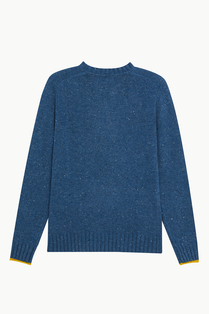 SST&C #Online Exclusive  Ocean Blue Dotted Yarn Crew Neck Sweater | 1112210001  (Outlet)_8