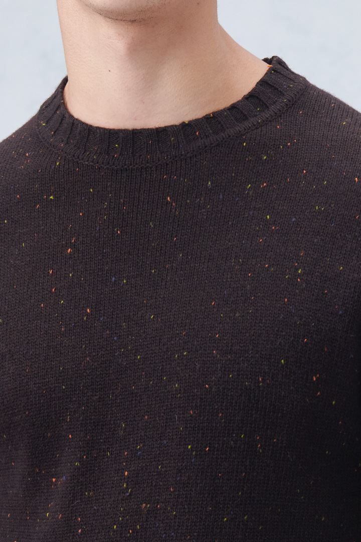 SST&C #Online Exclusive  Dark Oak Color Dot Yarn Crew Neck Sweater | 1112210002  (Outlet)_5