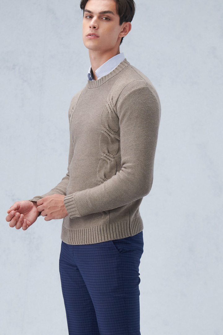 SST&C #Online Exclusive  Floral Apricot Twist Crew Neck Sweater | 1112210004  (Outlet)_1