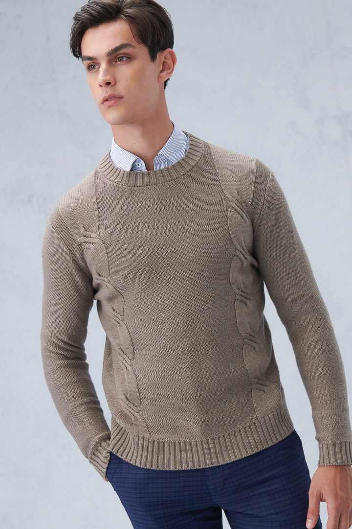 SST&C #Online Exclusive  Floral Apricot Twist Crew Neck Sweater | 1112210004  (Outlet)_2
