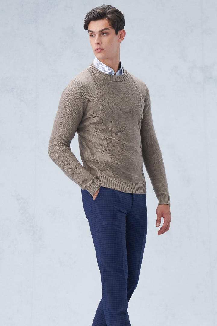 SST&C #Online Exclusive  Floral Apricot Twist Crew Neck Sweater | 1112210004  (Outlet)_3