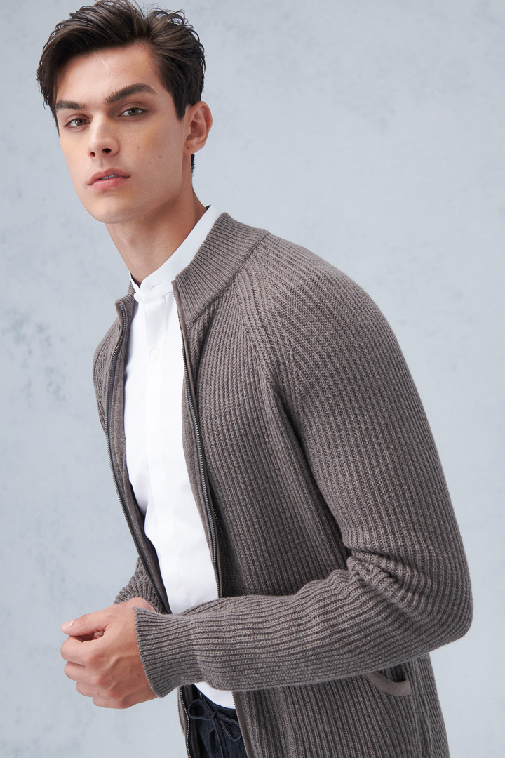 SST&C #Online Exclusive  Camel Brown Zip Cardigan | 1112210010  (Outlet)_1
