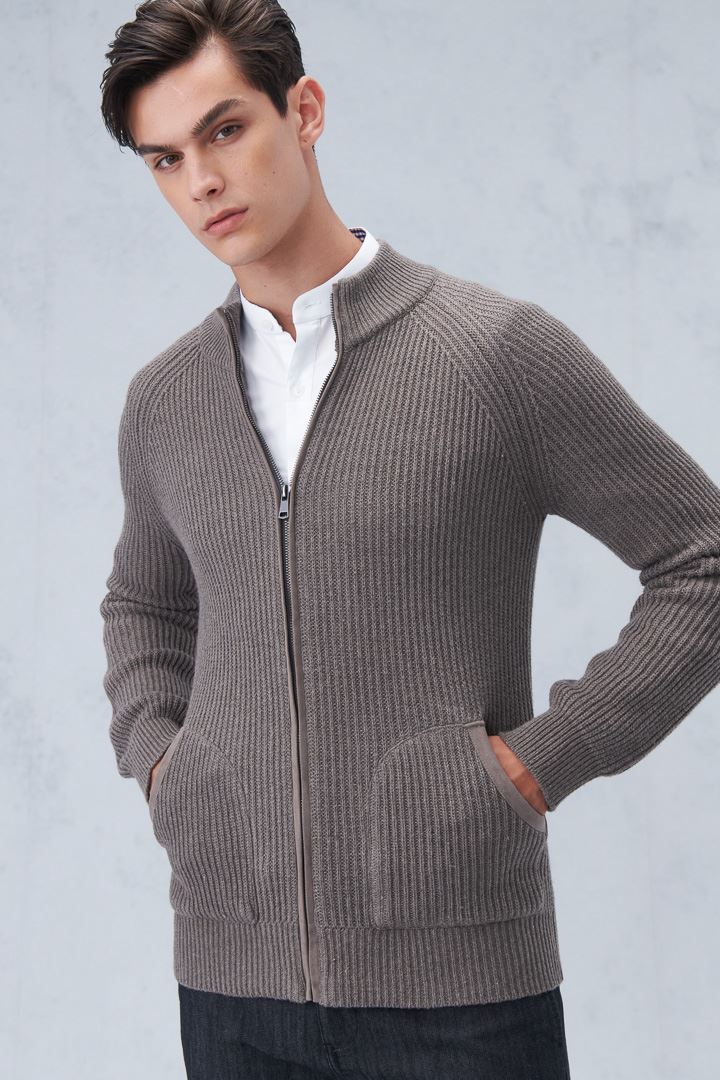 SST&C #Online Exclusive  Camel Brown Zip Cardigan | 1112210010  (Outlet)_2