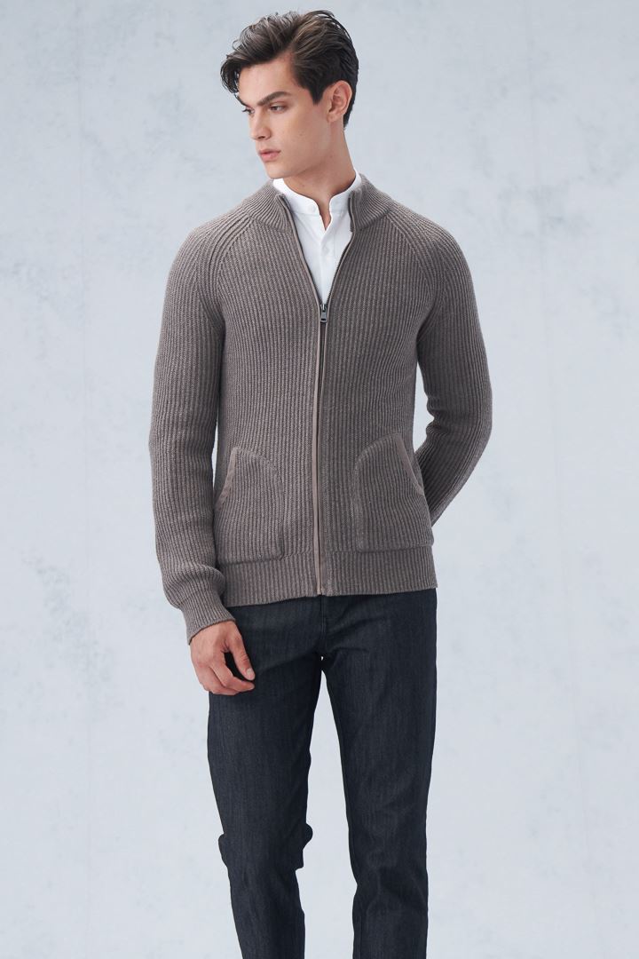 SST&C #Online Exclusive  Camel Brown Zip Cardigan | 1112210010  (Outlet)_3