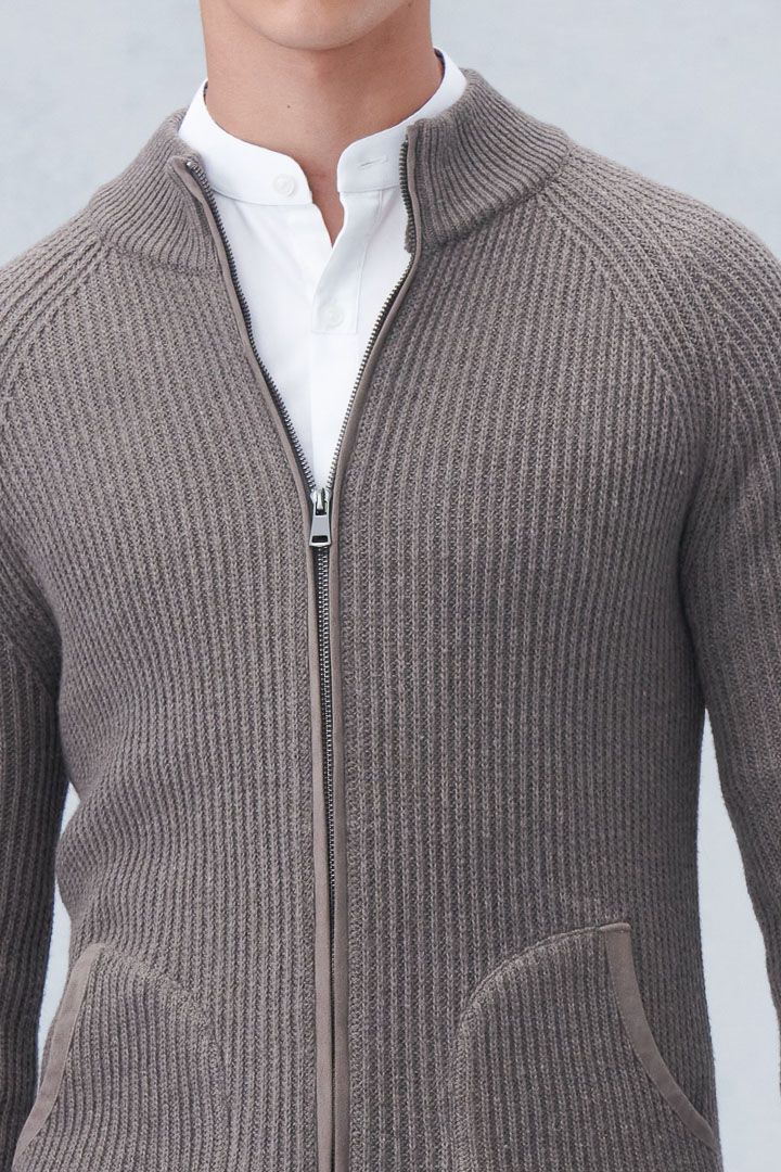 SST&C #Online Exclusive  Camel Brown Zip Cardigan | 1112210010  (Outlet)_5