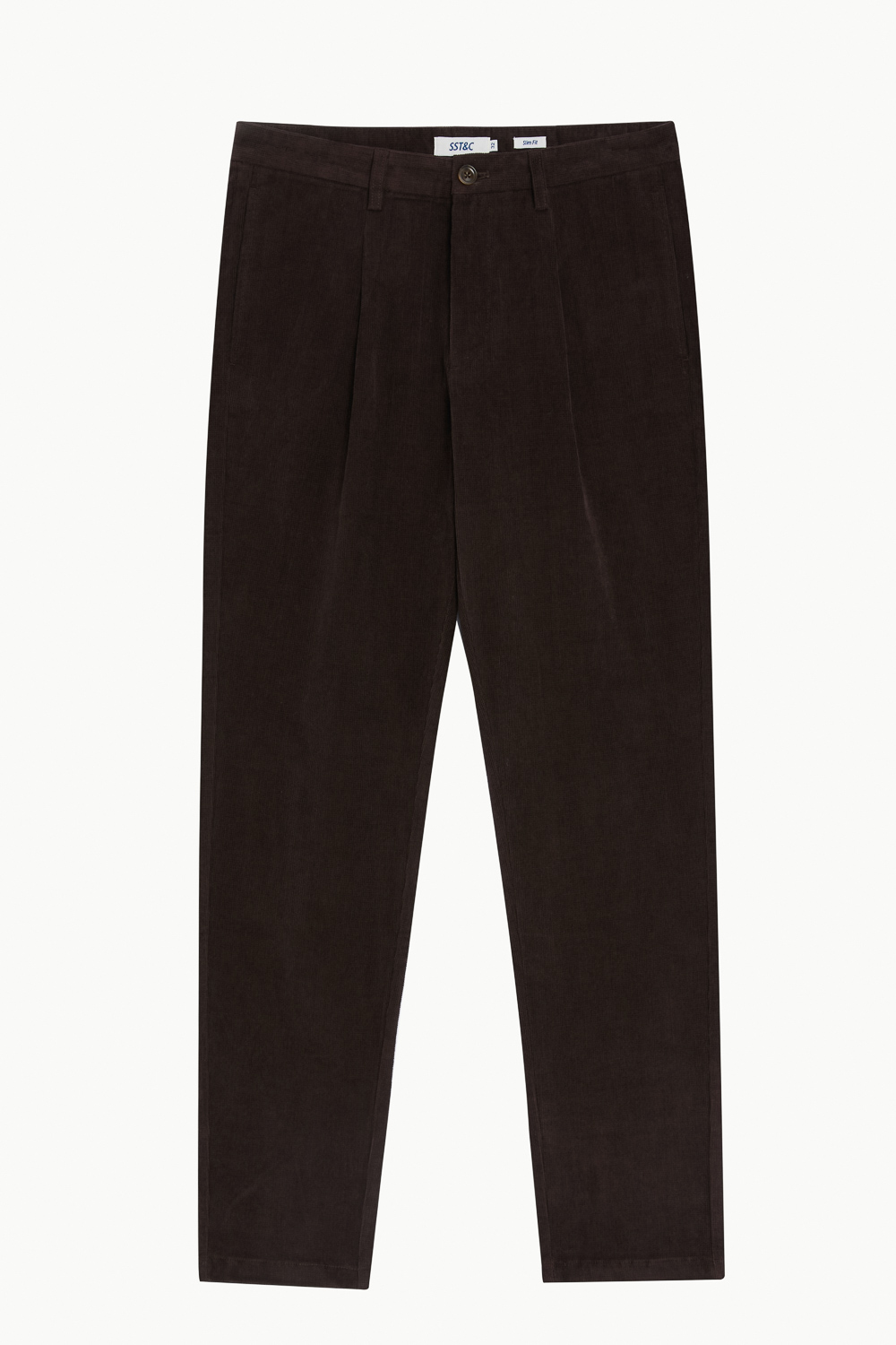 SST&C Brown Corduroy Slim Fit Elastic Casual Trousers | 1212210004  (Outlet)_9