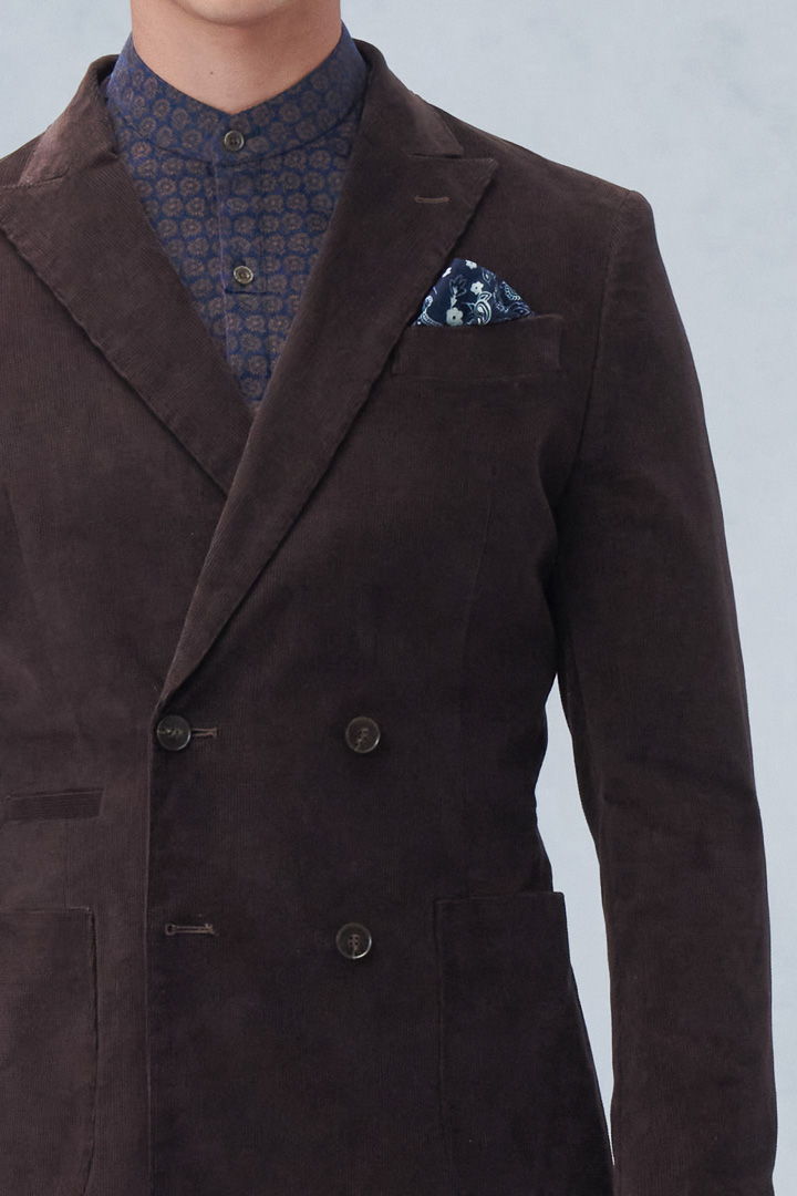 SST&C #Online Exclusive  Brown Corduroy Double-Breasted Casual Suit Jacket | 0612210004  (Outlet)_6