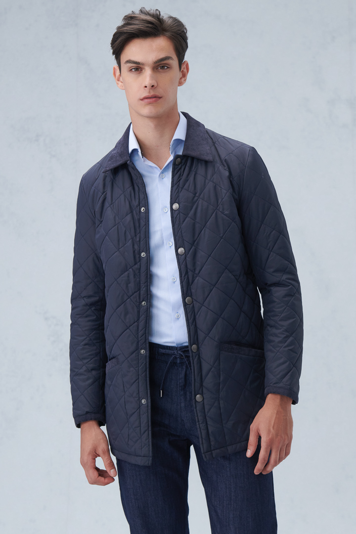 SST&C #Online Exclusive  Navy Quilted Cotton Jacket | 0612210007  (Outlet)_0