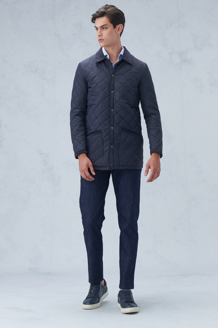 SST&C #Online Exclusive  Navy Quilted Cotton Jacket | 0612210007  (Outlet)_3