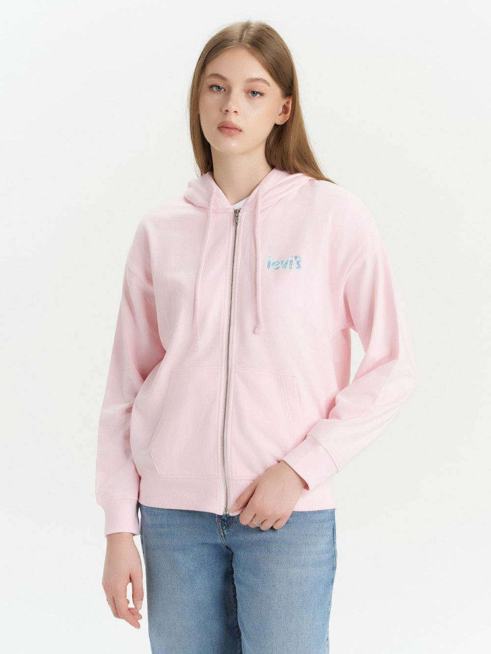 【618限搶3折起】女款 寬鬆版連帽外套 / 海面波光Logo 熱賣單品