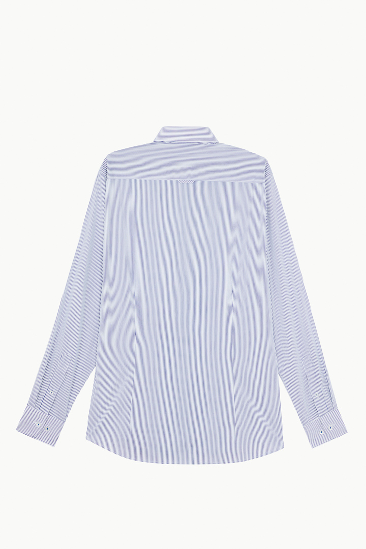 SST&C #Elastic Fit  Blue Pinstripe Pattern Slim Fit Shirt | 0312210013  (Outlet)_9