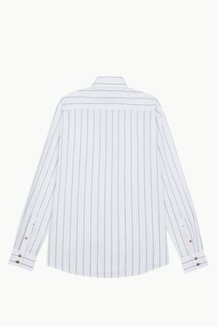 SST&C #Comfortable Pure Cotton  Irregular Black Striped Pattern Standard Shirt On White Background | 0312210017  (Outlet)_9