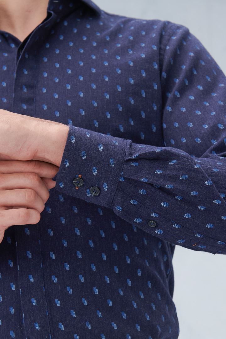 SST&C #Comfortable Cotton  Geometric Print Denim Standard Shirt | 0312210018  (Outlet)_6