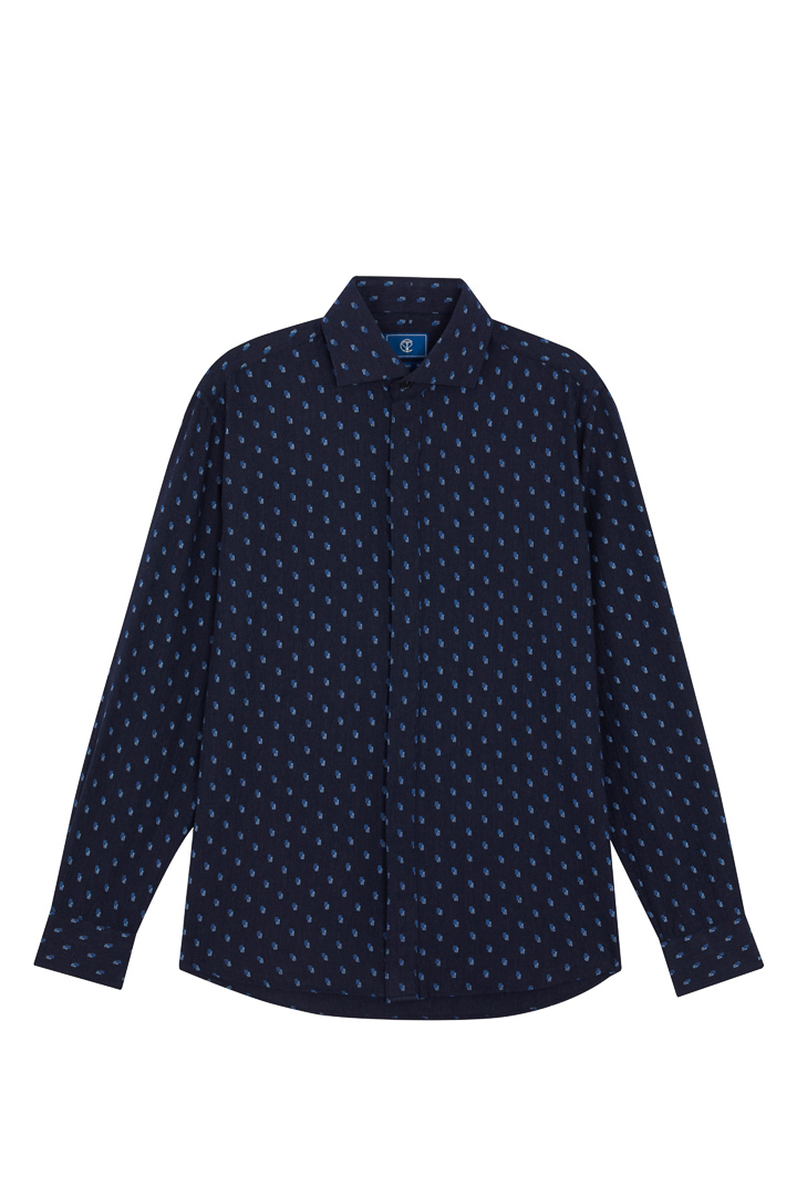 SST&C #Comfortable Cotton  Geometric Print Denim Standard Shirt | 0312210018  (Outlet)_8