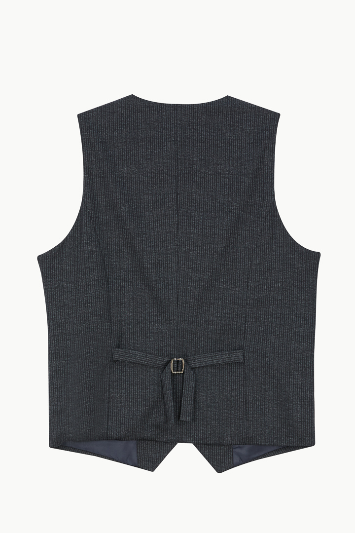 SST&C Gray Striped Pattern Knitted Casual Vest | 4512210001  (Outlet)_8