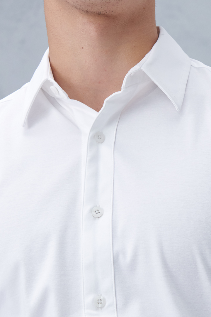 SST&C White Stretch-Knit Shirt Top | 0912210001  (Outlet)_5