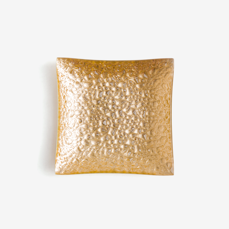 WAGA 金色時光 8.2cm 玻璃方形小盤│錘紋│單品_2