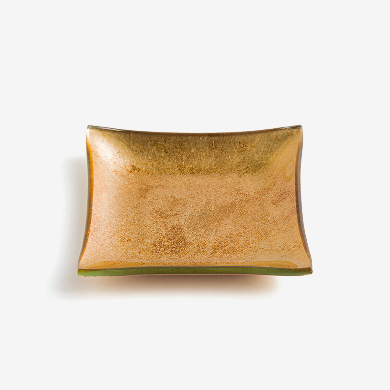 WAGA 金色時光 8.2cm 玻璃方形小盤│平滑│單品_0
