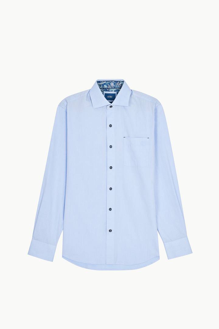 SST&C #Easycare  Blue Textured Slim Fit Shirt | 0312209020  (Outlet)_6