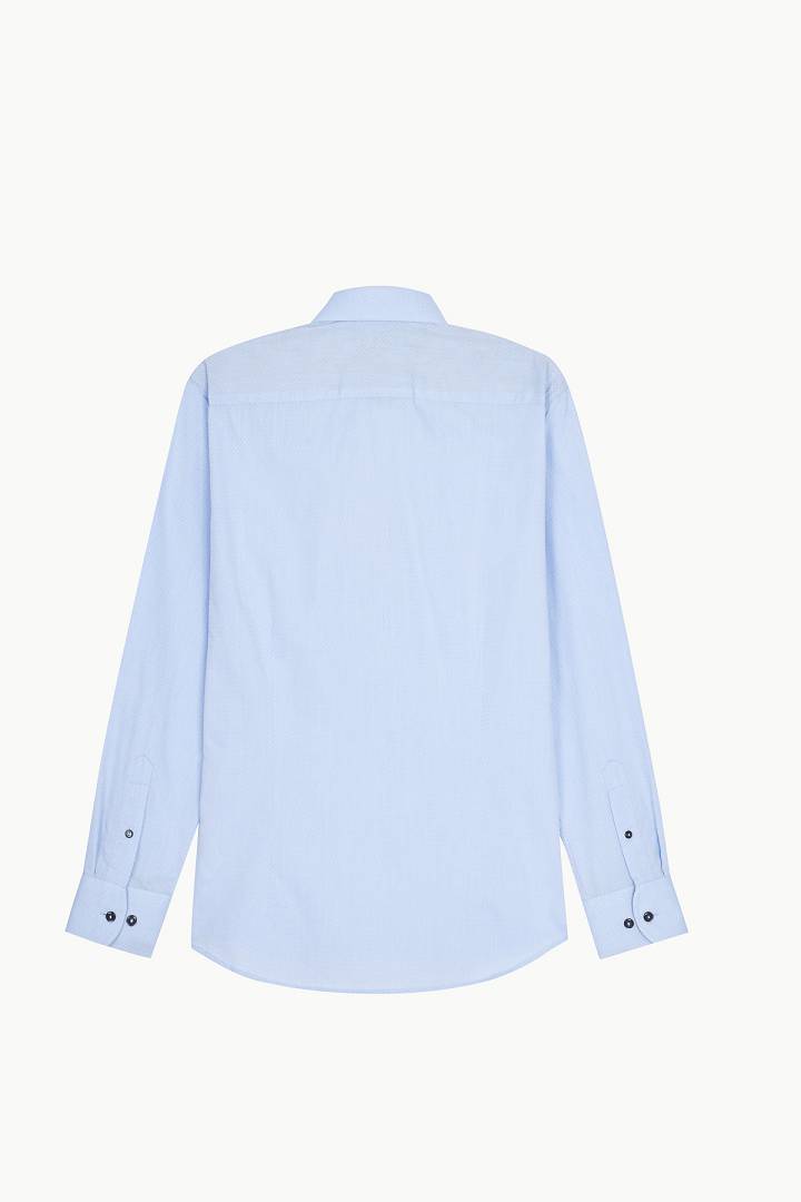 SST&C #Easycare  Blue Textured Slim Fit Shirt | 0312209020  (Outlet)_7