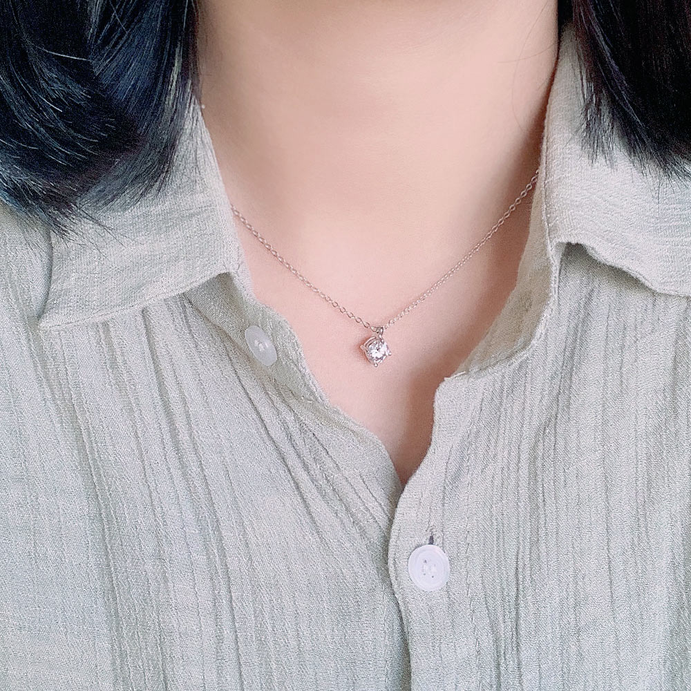 北極星一克拉單鑽莫桑石純銀項鍊_7