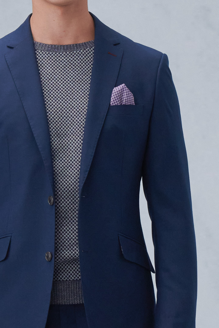 SST&C Navy Check Pattern Slim Fit Suit Jacket | 0112210006  (Outlet)_5
