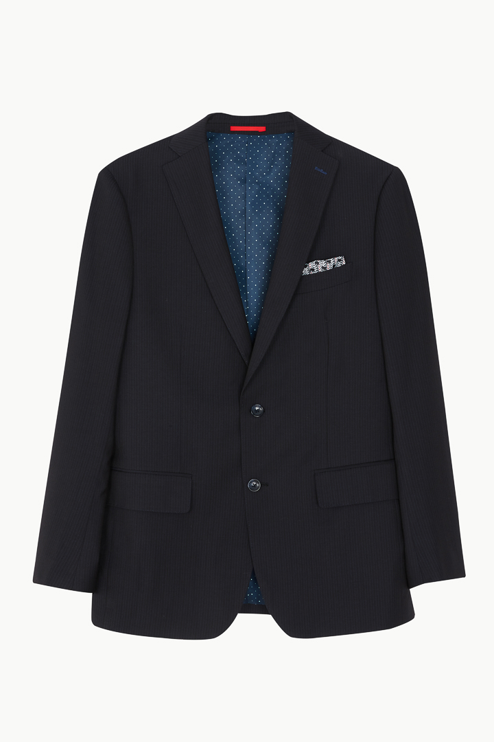SST&C Black Striped Pattern Classic Suit Jacket | 0112210007  (Outlet)_7