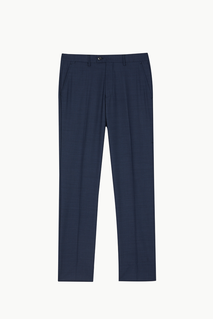 SST&C #Milan Series  Navy Blue Pattern Lining Slim Fit Suit Trousers | 0212210001  (Outlet)_5