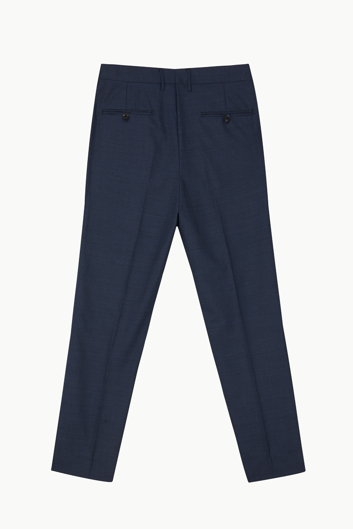 SST&C #Milan Series  Navy Blue Pattern Lining Slim Fit Suit Trousers | 0212210001  (Outlet)_6