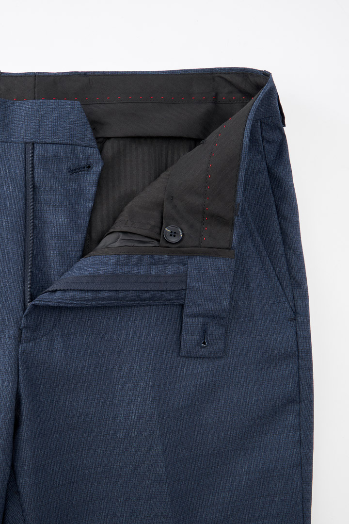 SST&C #Milan Series  Navy Blue Pattern Lining Slim Fit Suit Trousers | 0212210001  (Outlet)_9