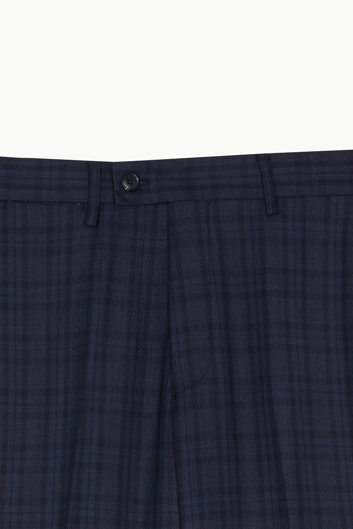 SST&C #Milan Series  Navy Blue Check Pattern Slim Fit Suit Trousers | 0212210003  (Outlet)_8