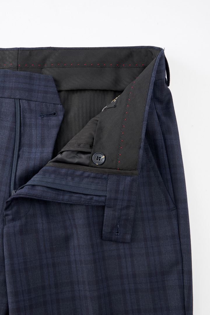 SST&C #Milan Series  Navy Blue Check Pattern Slim Fit Suit Trousers | 0212210003  (Outlet)_9