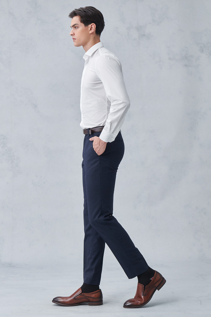 SST&C #Machine Washable Series  Navy Striped Pattern Slim Fit Suit Trousers | 0212210005  (Outlet)_3