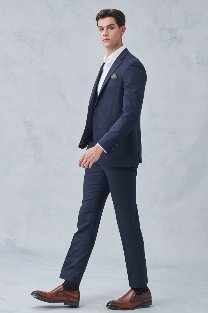 SST&C #Machine Washable Series  Navy Striped Pattern Slim Fit Suit Trousers | 0212210005  (Outlet)_4