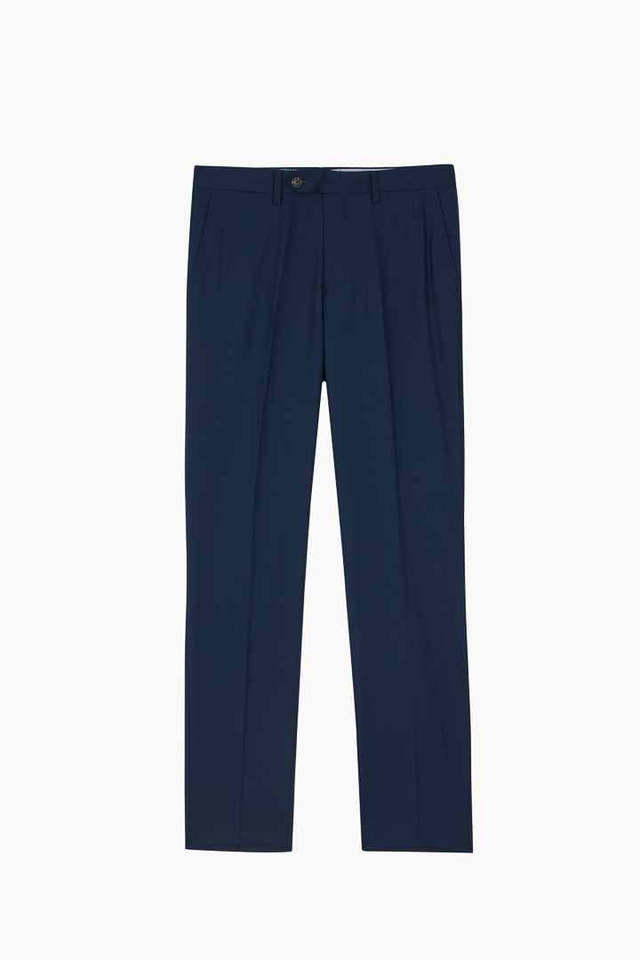 SST&C Navy Blue Check Pattern Slim Fit Suit Trousers | 0212210006  (Outlet)_8