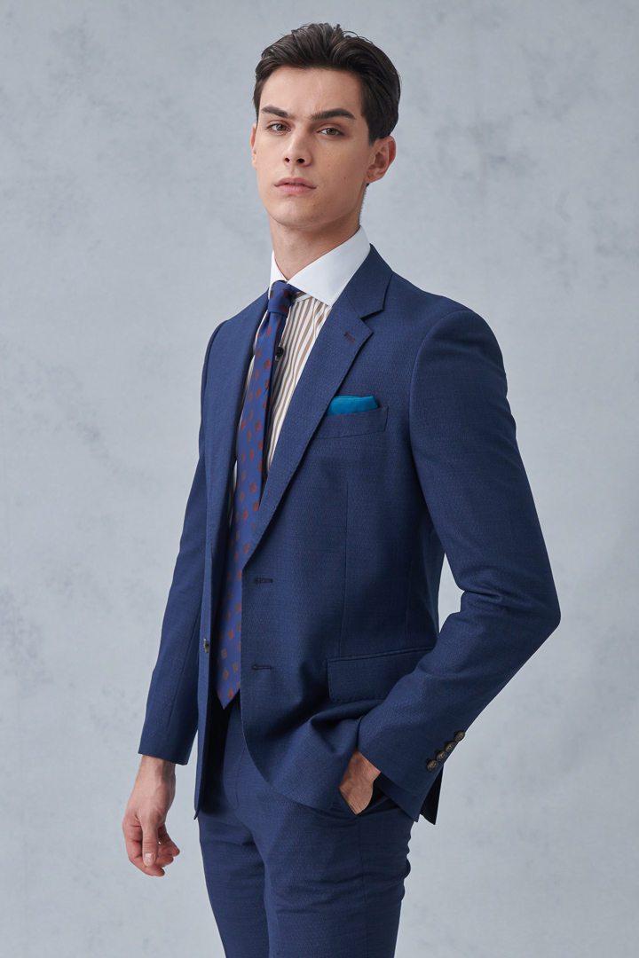 SST&C #Milan Series  Navy Blue Striped Pattern Lining Slim Fit Suit Jacket | 0112210001  (Outlet)_1