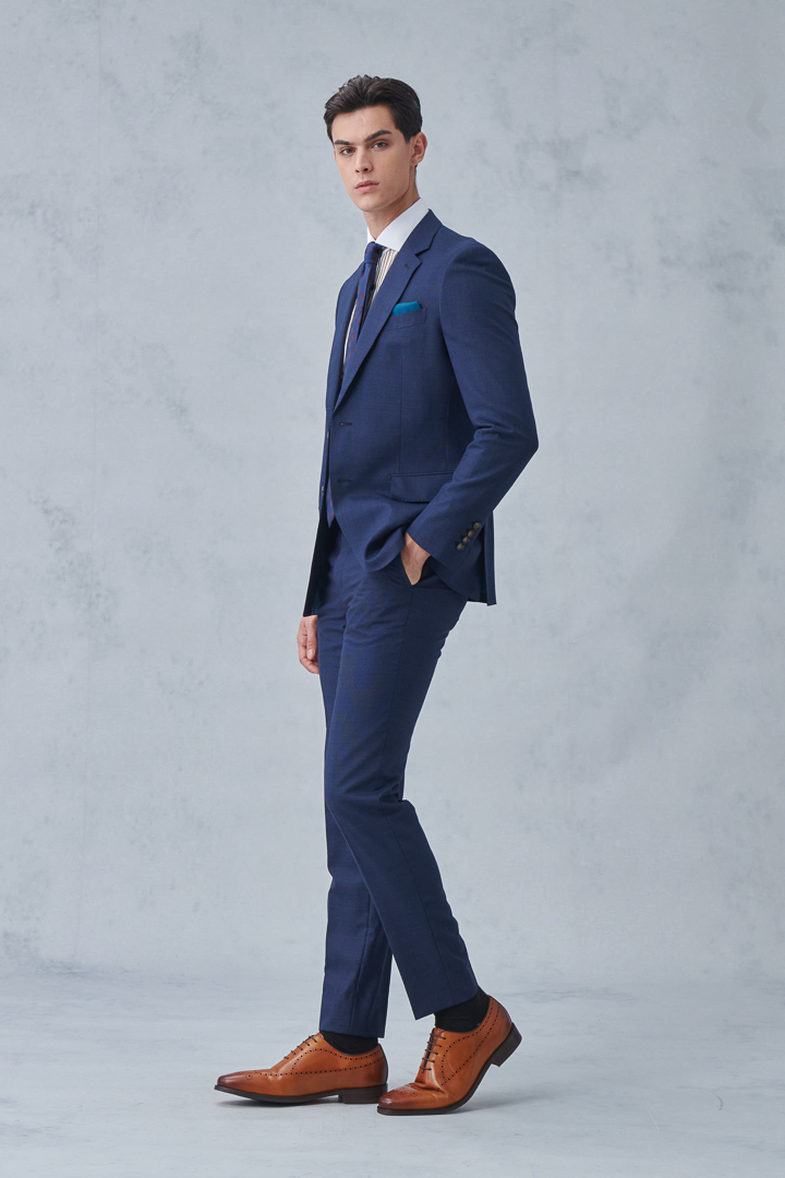 SST&C #Milan Series  Navy Blue Striped Pattern Lining Slim Fit Suit Jacket | 0112210001  (Outlet)_3