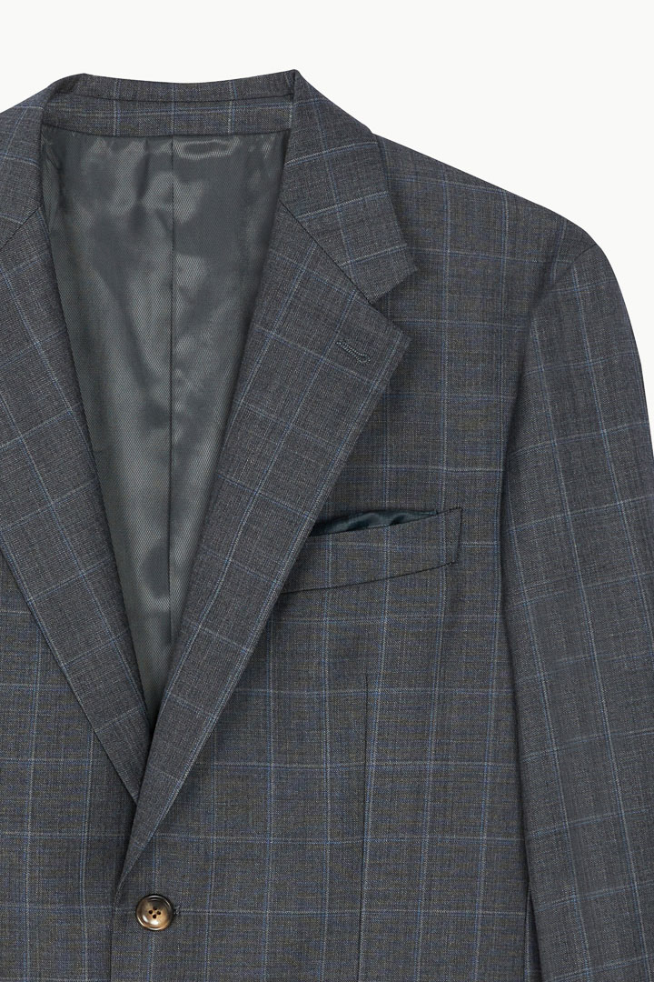 SST&C #Milan Series  Gray Check Pattern Slim Fit Suit Jacket | 0112210002  (Outlet)_6