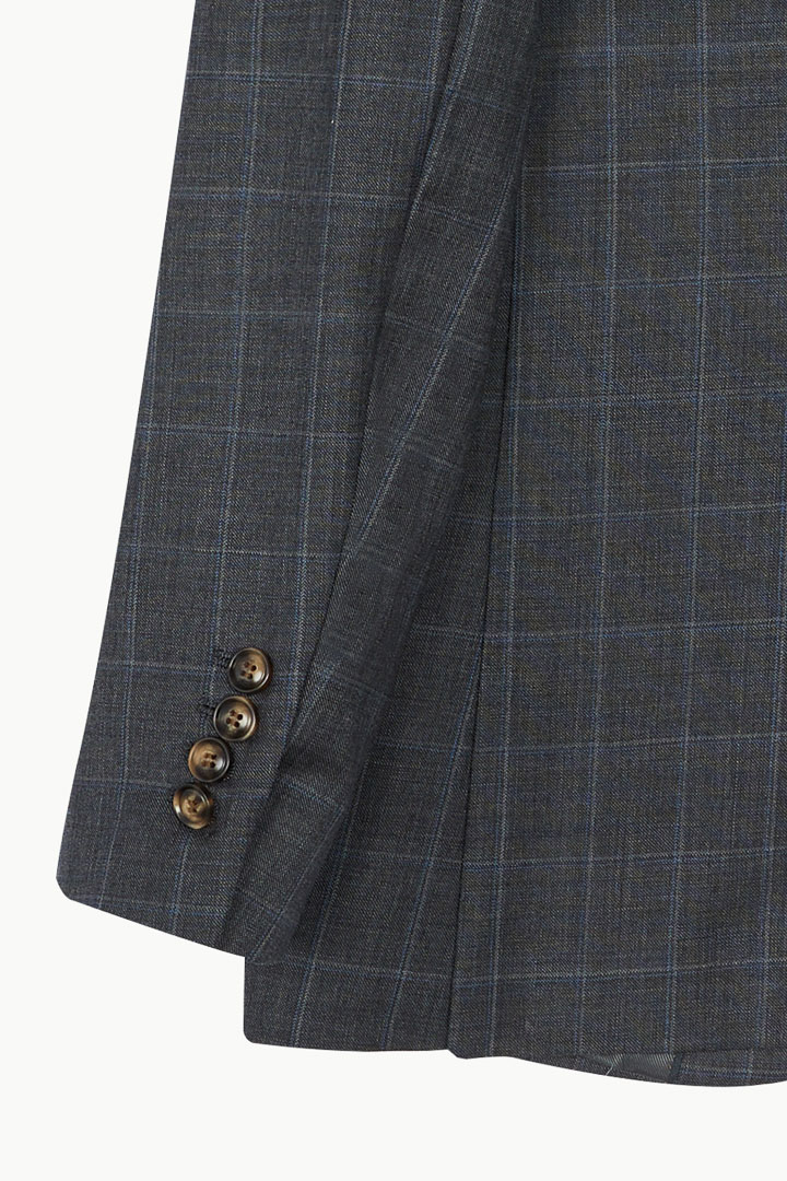 SST&C #Milan Series  Gray Check Pattern Slim Fit Suit Jacket | 0112210002  (Outlet)_9