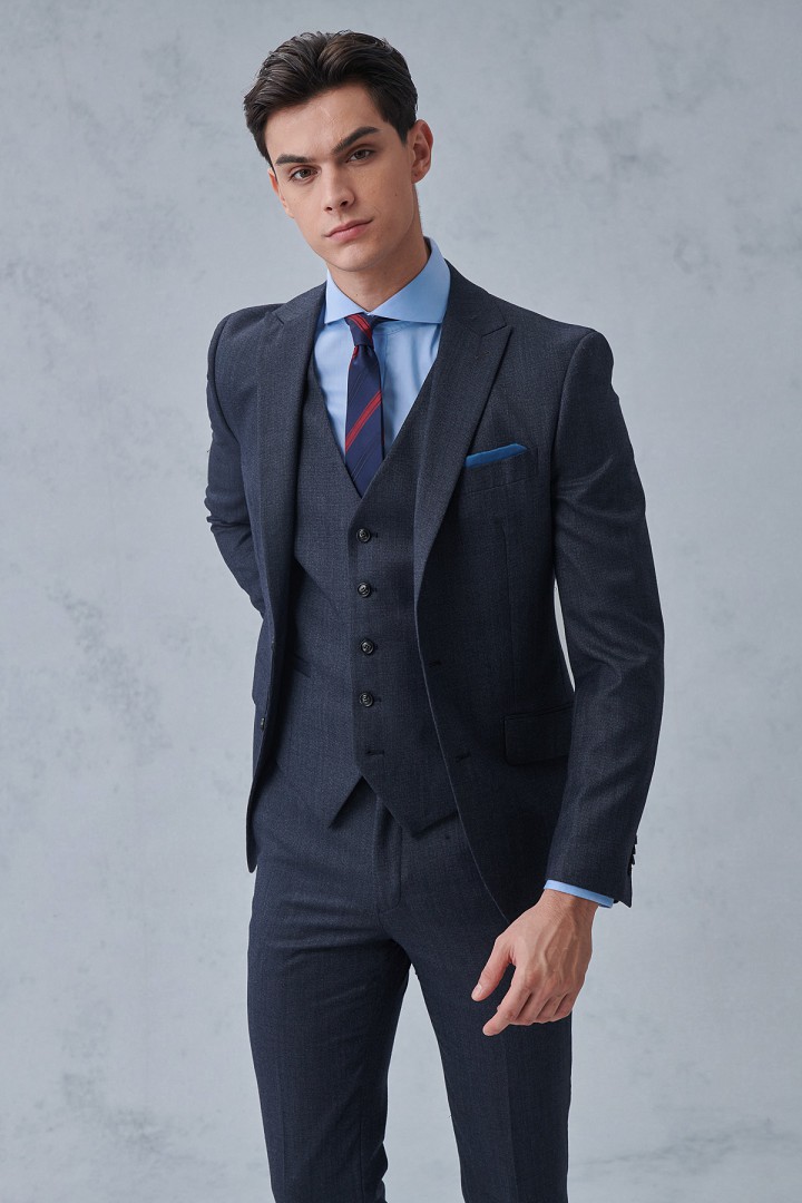 SST&C #Machine Washable Series  Dark Gray Textured Slim Fit Suit Jacket | 0112210004  (Outlet)_1